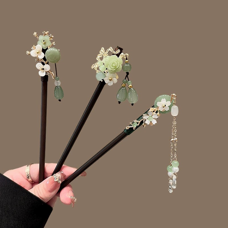 Travel Hair Accessories - Forcina per capelli in legno antico,