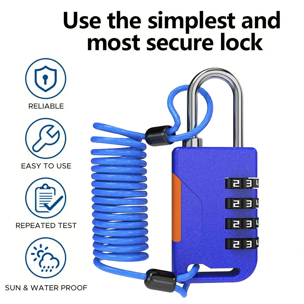 Cable Lock Combination - Lucchetto a combinazione a 4 cifre