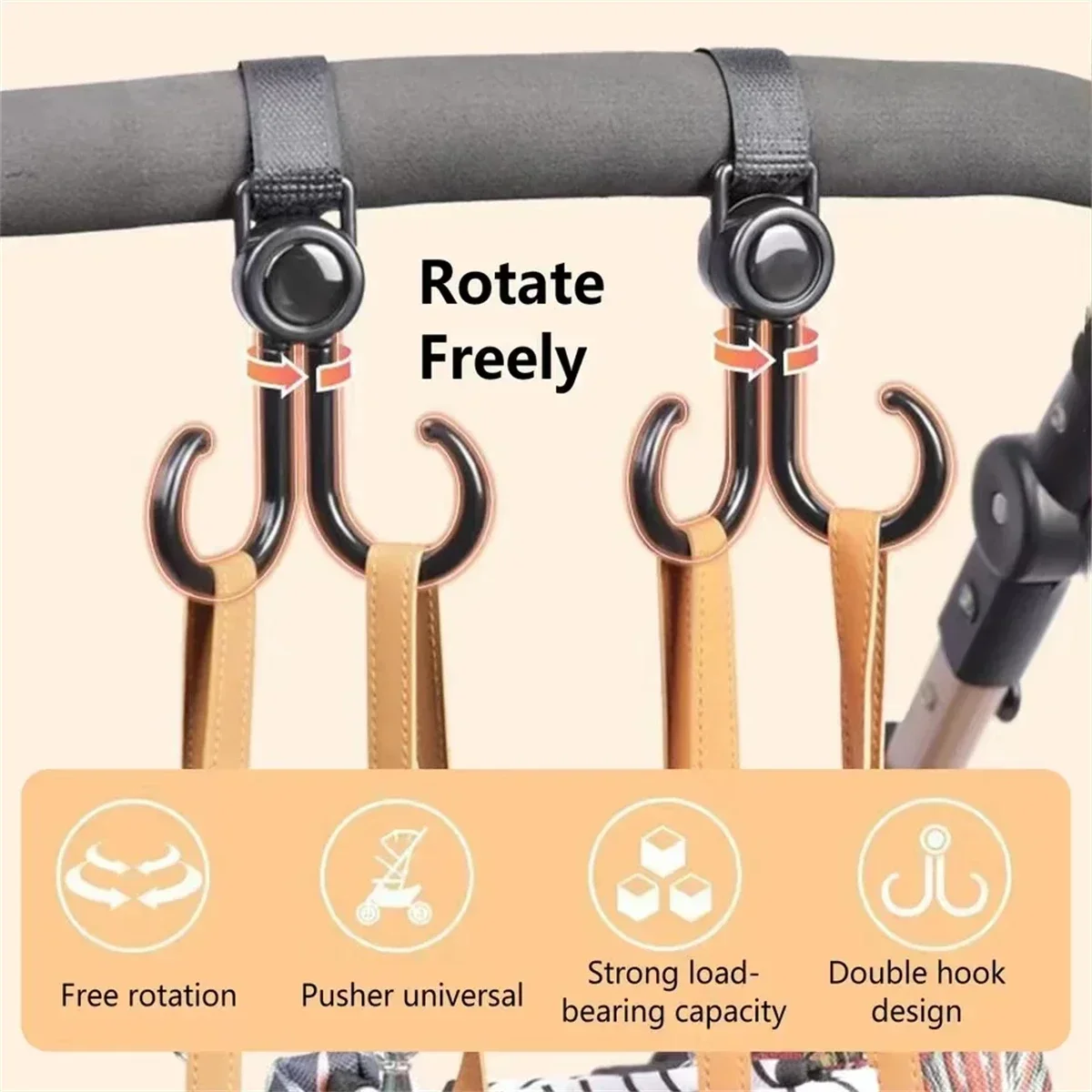 Doppi ganci girevoli Passeggin - Travel Accessories For Baby recensione e prezzo