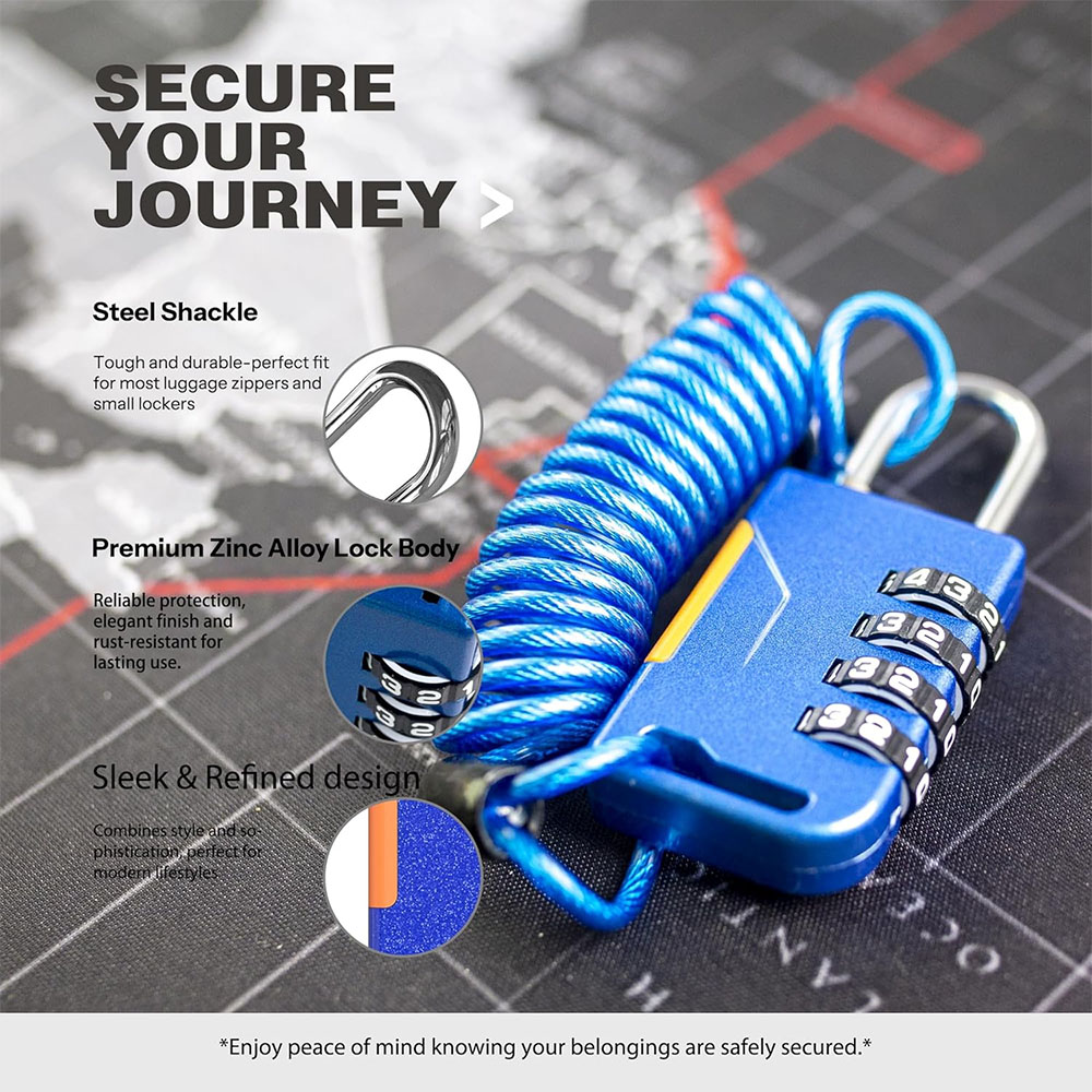 Lucchetto a combinazione a 4 c - Cable Lock Combination recensione e prezzo